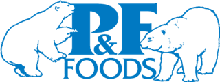 P & F Foods logo featuring two polar bears